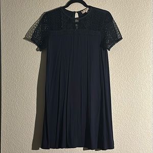 LOFT Navy embellished short sleeve dress